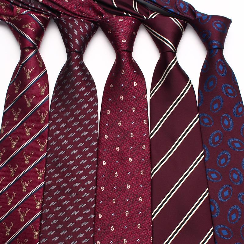Галстук бордовый ретро мужской свадебный галстук жениха пряжа полиэстер шелковый деловой галстук