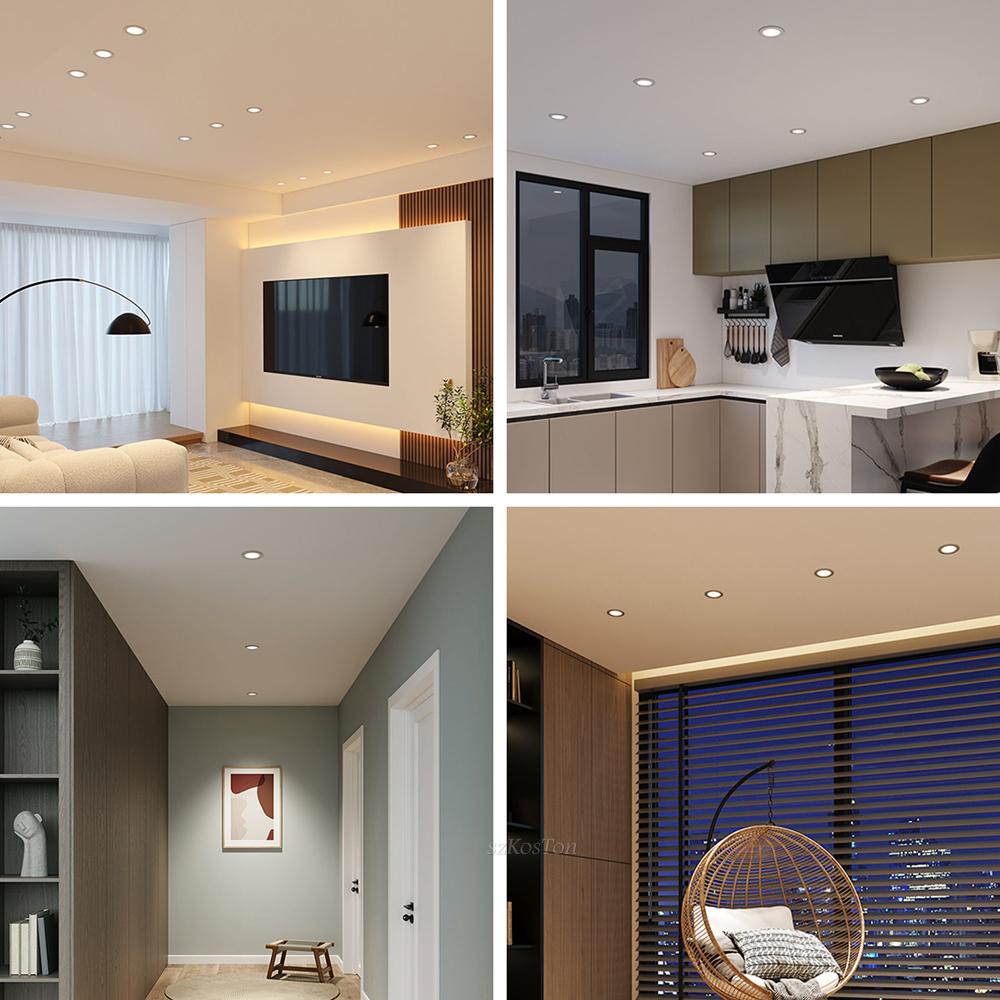 10 шт./лот светодиодный светильник 220 В потолочный светильник 5 Вт 7 Вт 9 Вт 12 Вт 20 Вт встраиваемый круглый панельный светильник прожектор внутреннее освещение