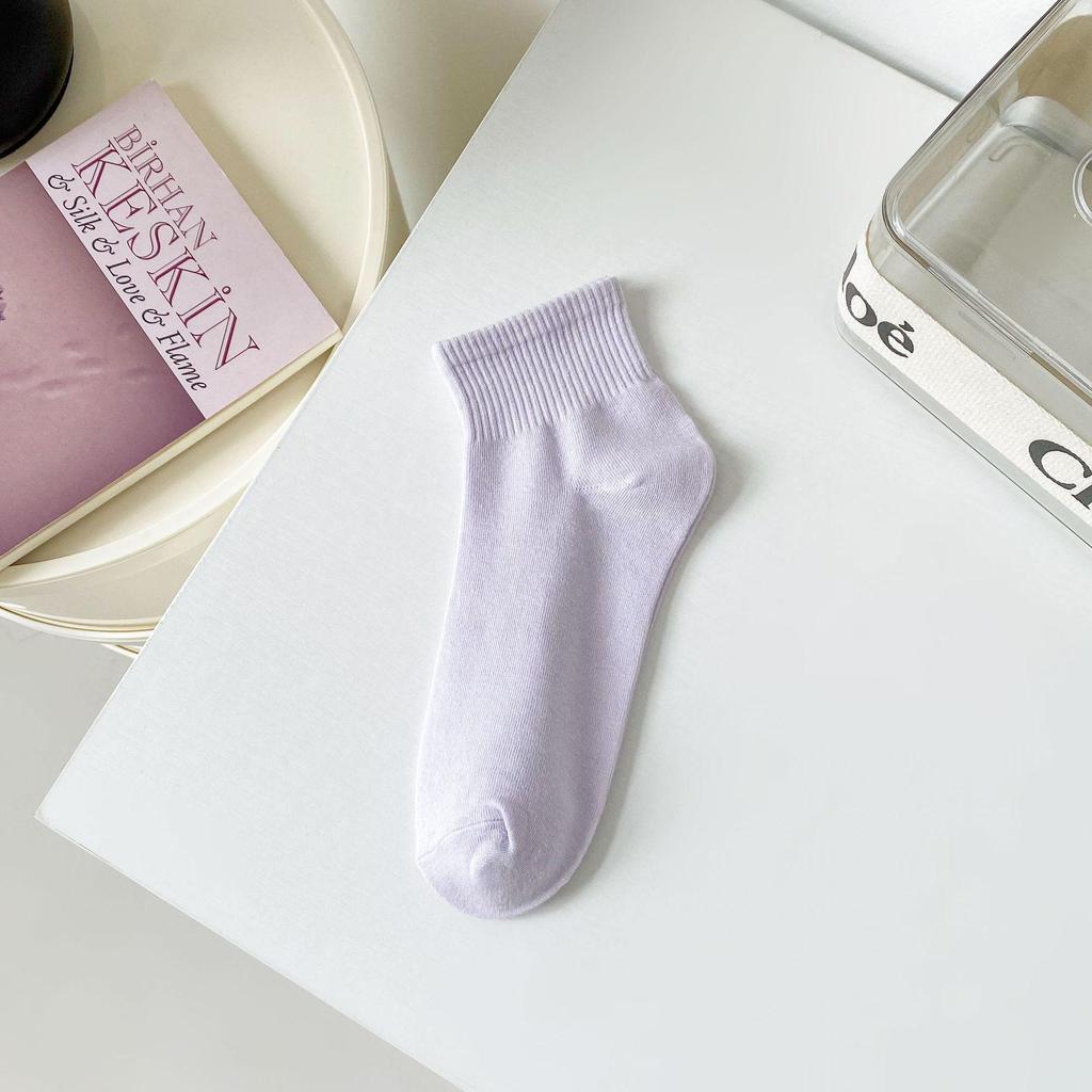 Женские спортивные носки Morandi Color Cotton Mid-Tube: Модный однотонный цвет для студентов и любителей активного отдыха.