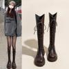 Fashion Knight Boots Women's 2025 New V-mouth Skinny Platform Small Taller Boots