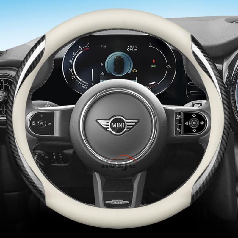 Carbon Suede Leather Car Steering Wheel Cover for BMW MINI Cooper S R56 F55 Countryman F66 F60 Accessories