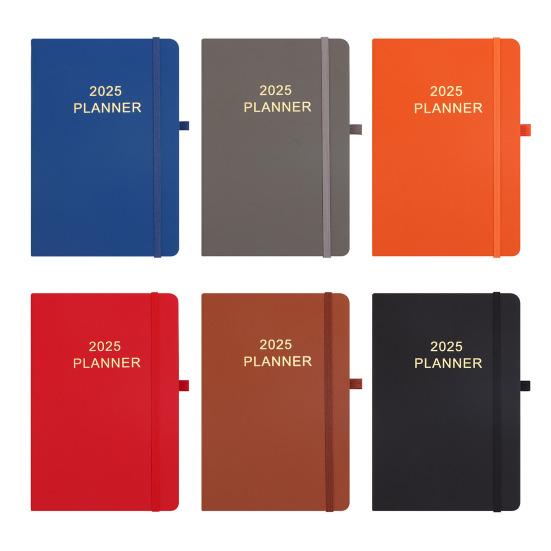 Планировщик дел на 2025 год с держателем для ручки в обложке из искусственной кожи Планировщик на месяц и неделю