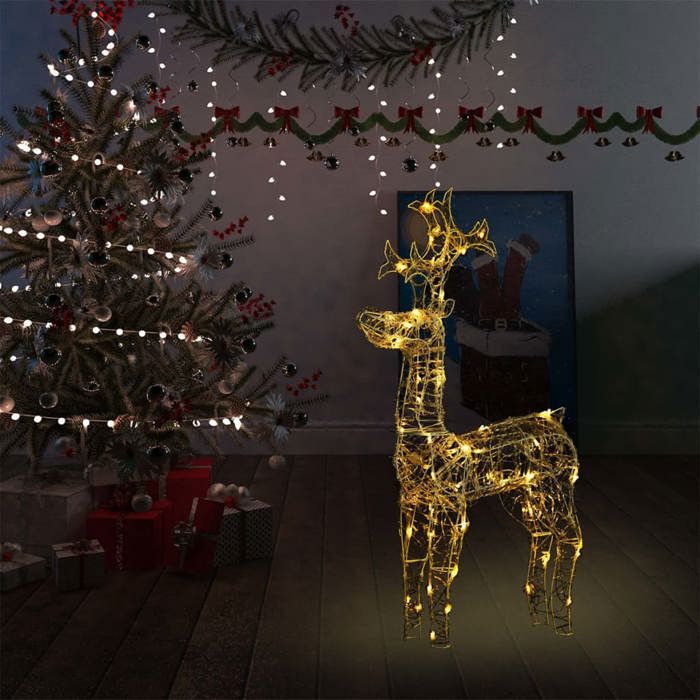 VidaXL Christmas Decoration Reindeer 90 LED Holiday Decoration Garden Patio Backyard Outdoor Living Room 60x16x100 Cm 329777