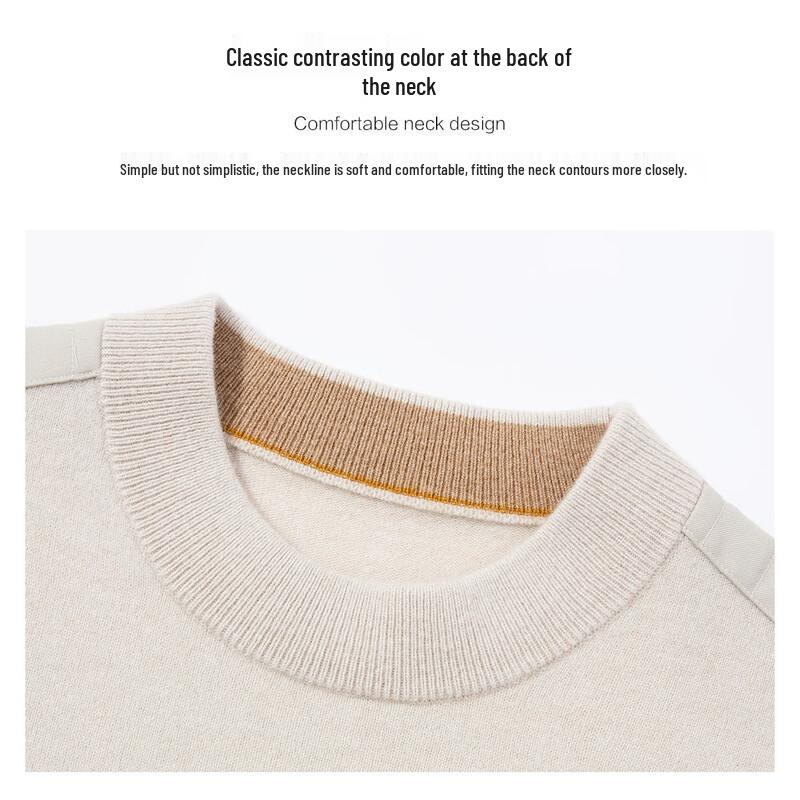 Luosi Men's Double-Layer Round Neck Wool Sweater