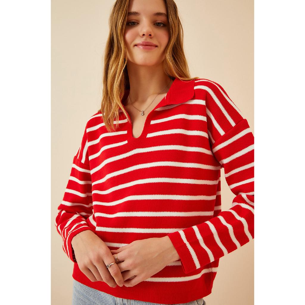 Women's Polo Neck Knitwear Sweater Us00293