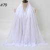 New Fashionable Women's Long Crinkled Cotton Linen Scarf with Tassel Edge - Solid Color Shawl