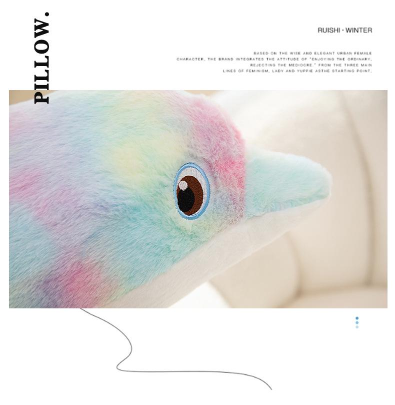 Красочная плюшевая подушка для сна в виде дельфина-кита для детей