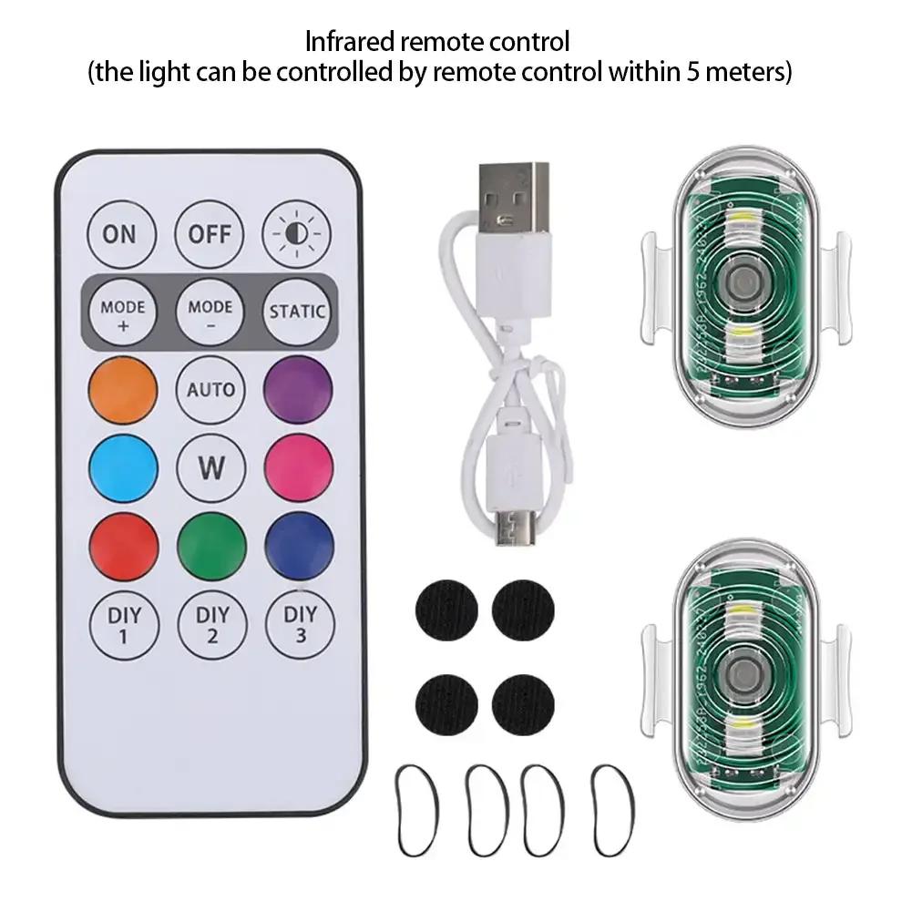 LED Strobe Light Wireless Remote Control for Motorcycle Car Bike Scooter Anti-collision Warning Lamp Flash Indicator Waterproof
