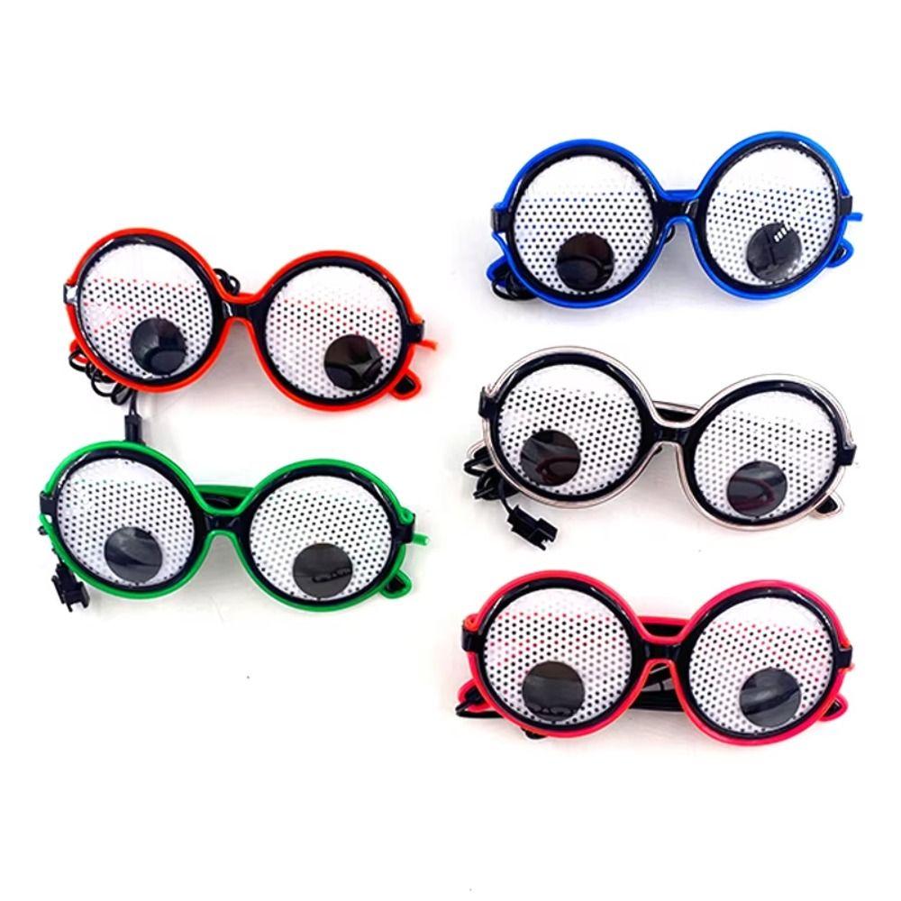 Rotating Eyeballs Eyeball Glasses Round Frame Party Glasses Funny Novelty Glasses Carnival Cosplay