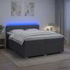 Box Spring Bed with Mattress Dark Grey 200 x 200 cm Fabric