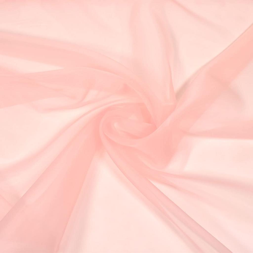 Polyester Organza 140cm wide x 5m Coral 2440 Fabric, cut, 186. Pink, (5m)