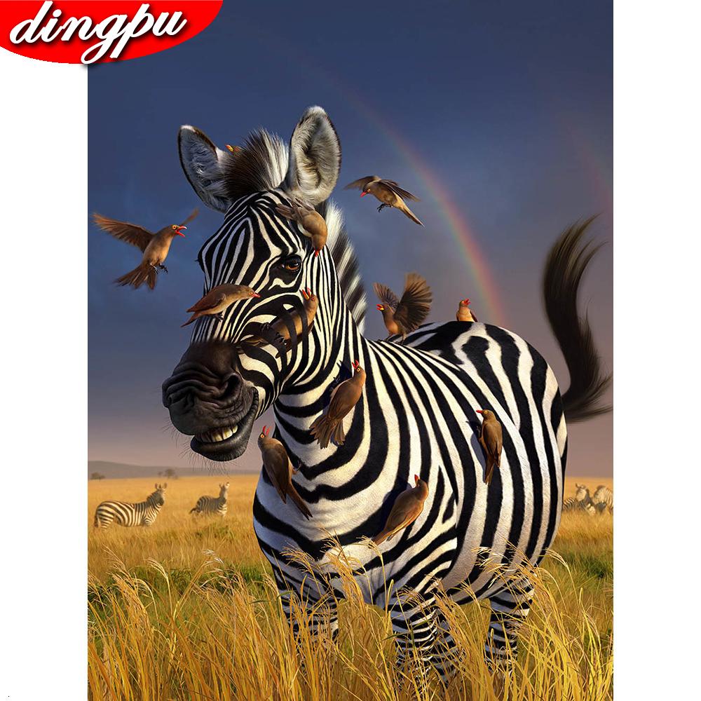 5D Алмазная картина Животное Алмазная вышивка Черно-белая Зебра Вышивка крестом