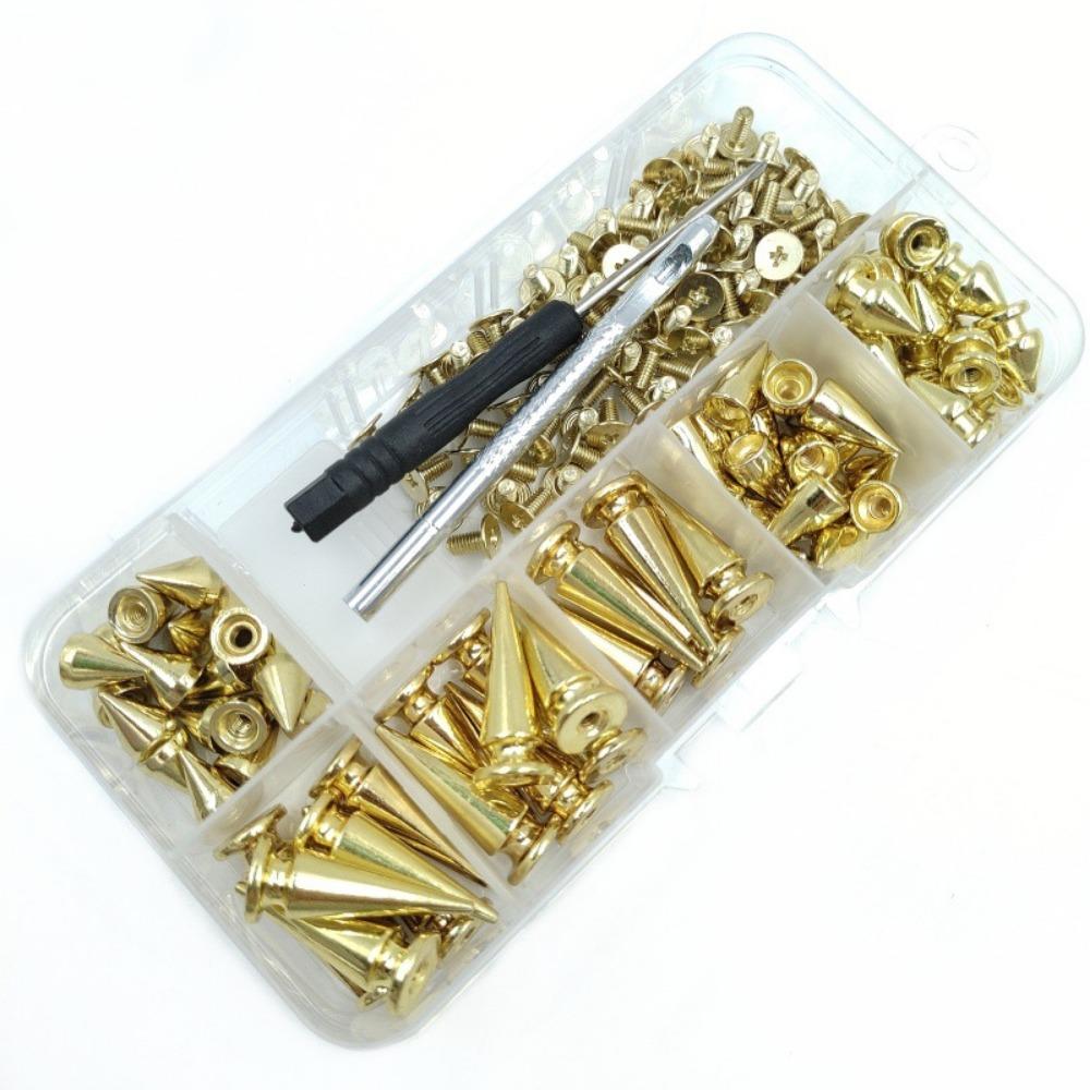 80 Sets DIY Decoration Punk Rivet Mixed Size Back Studs & Spike Cone Screw  Leather Craft