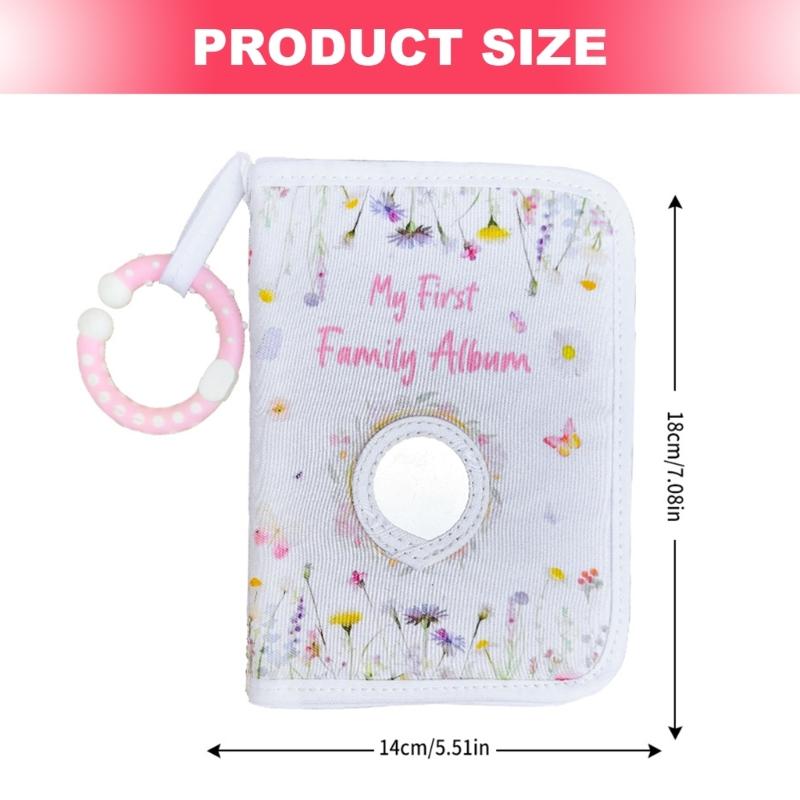 Infant Photo Album Safe Mirror Soft Fabric Baby Showers Gift Newborns