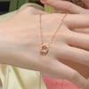 Romantic Cherry Blossom Necklace for Women with High-end Light Luxury Niche Pink Crystal Peach Blossom Pendant Collarbone Chain