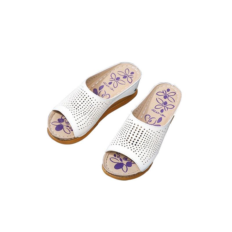 Модные тапочки женские сандалии новые женские туфли тапочки на танкетке модные туфли на каблуке полые повседневные тапочки с рыбьим ртом женские 2024