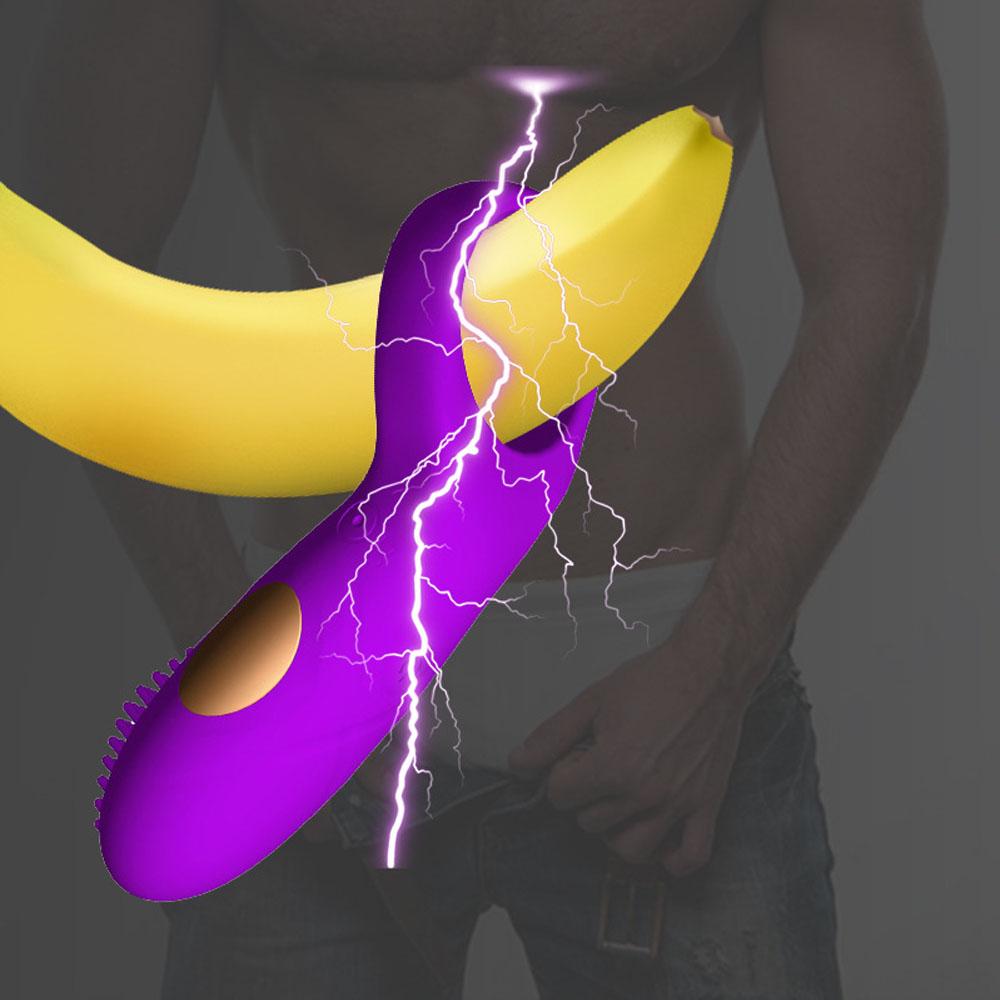 Time Delay Vibrating Ring with Massager Brush Silicone Sex Toys Quiet USB Charged Penis Vibrator Rings 12 Speeds