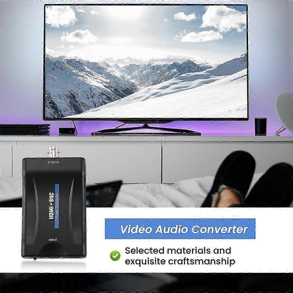 HDMI to BNC Video Audio Converter Adapter with USB Power Cord for PAL/NTSC Signal Conversion, High-Quality Compatible Replacement Part