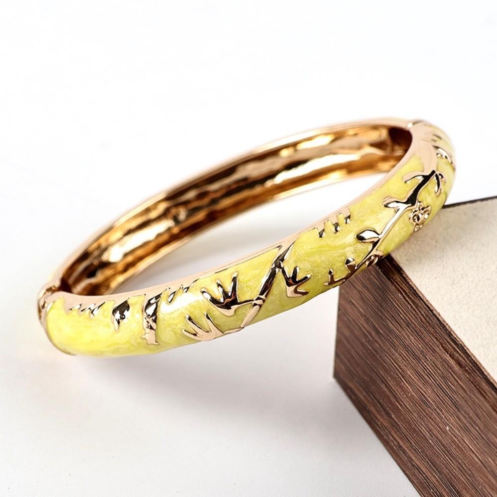 Traditional Flower Bangle Colorful Women's Hand Bracelet Fashion Vintage Cloisonne Bangle Girls
