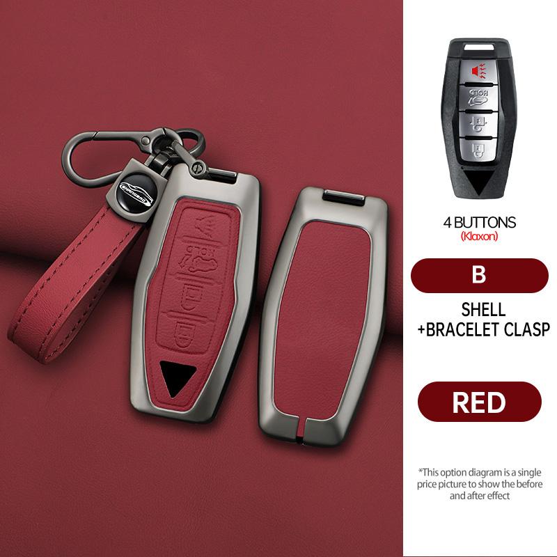 Car 2/3/4Buttons Key Case Cover Holder Chain For Mitsubishi Outlander 2022 2023 Car Interior Accessories