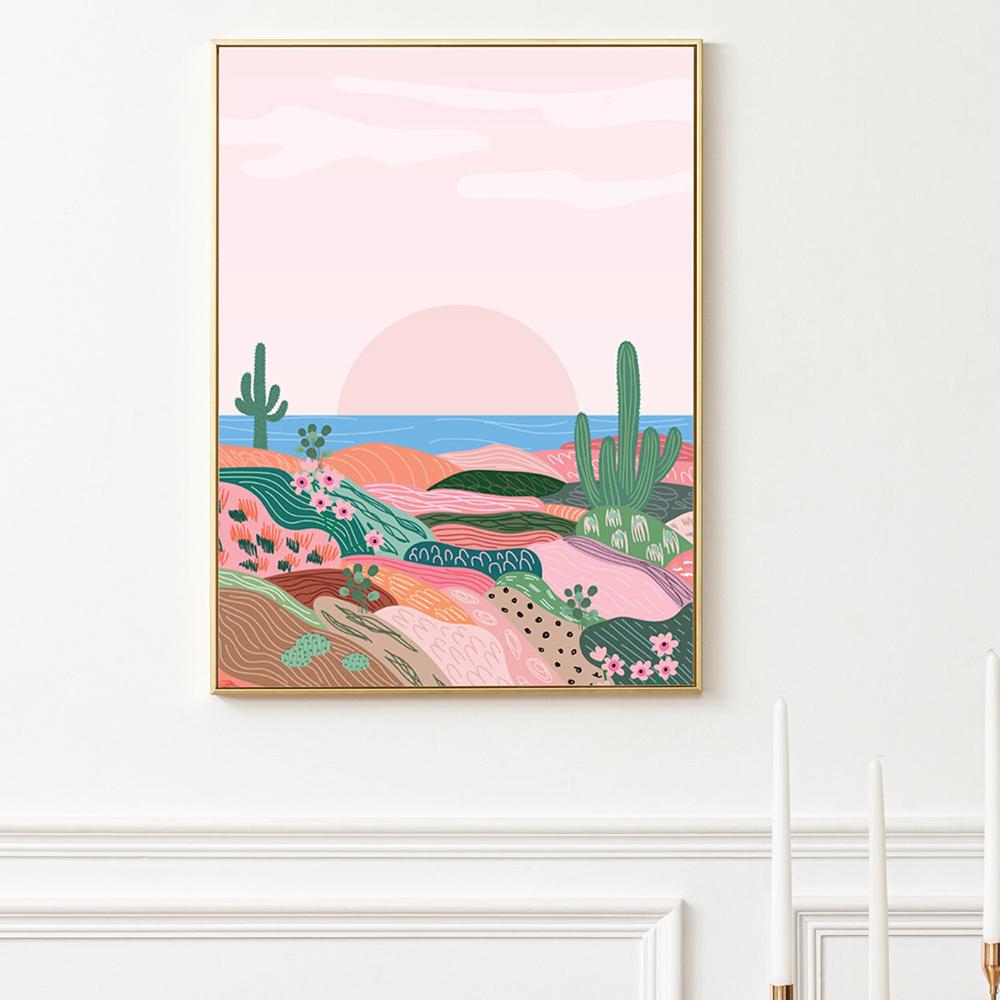 Gallery Wall Bold Fun Beverage Bloemen Pink Art Poster Cowgirl Boho Rainbow Abstract Wall Canvas Painting Print Room Home Decor