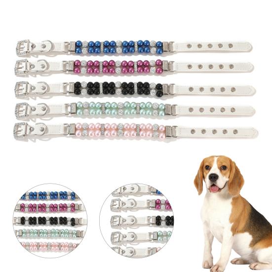 Ошейник для собак, удобный, компактный, удобный в использовании, модный маленький жемчужный ошейник для улицы