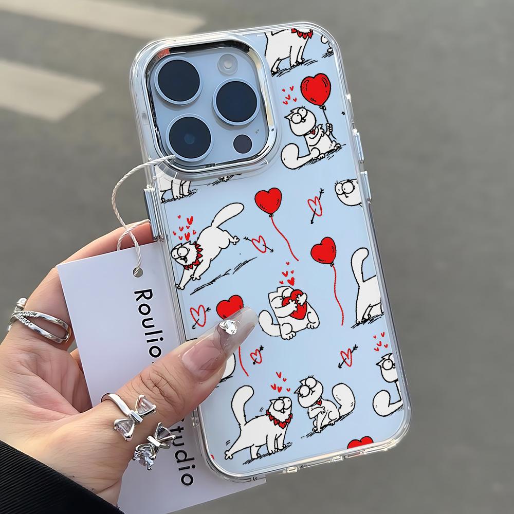 Милый Чехол для Телефона S-Simons-Cat Новый Для Xiaomi Redmi Note 15 14 13 14c 13c 12 11 12s 12c 10c 10 9 Pro Plus 4G 5G Прозрачный Чехол