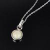 Simple Design Natural Opal Round 8mm Gemstone Pendant Necklace 925 Sterling Silver Women's Fine Jewelry Gfit