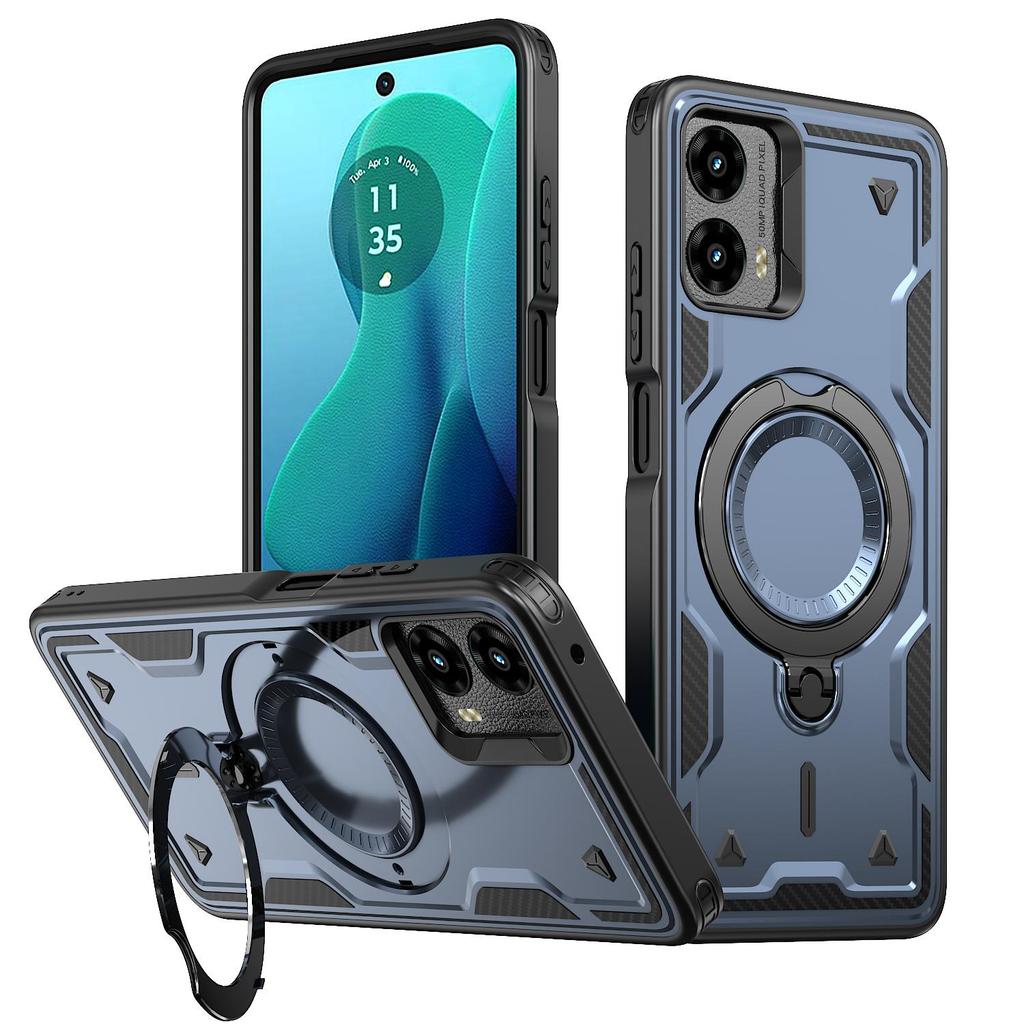 Для Moto G 2024/Moto G PLAY/G POWER/G STYLUS/G13/G23/G53/MOTO EDGE Вращающийся магнитный держатель-кольцо, защитный чехол для телефона