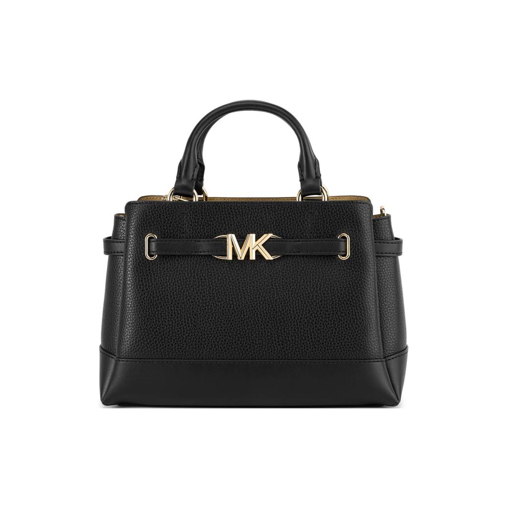 Michael Kors Mk Reed Classic Solid Color Portable Commuter Leather And Synthetic Leather Handbag Women handbag Black 35S3G6RS1T-001