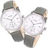 SOUE Pair Watch Classics Pair Watch Pair Couple 38mm Size Leather Belt Leather Band Gray Silver Dial [SOUE] Women's Men's Off-White