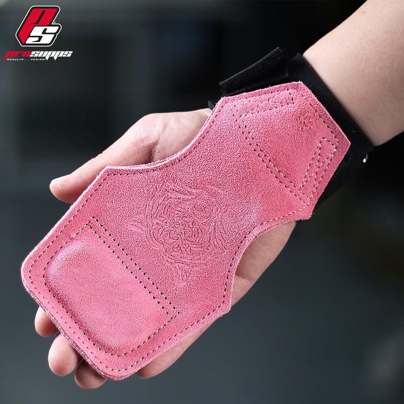 PROSUPPS Tiger Head Weight Lifting Wrist Hooks Cowhide Gym Gloves Men Pull Up Training