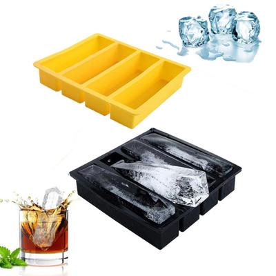 Силиконовый лоток для льда с 4 отделениями, пищевой, легко вынимаемый, без BPA, летний холодильник, длинная ледяная полоска, пресс-форма для масла, кухонные принадлежности