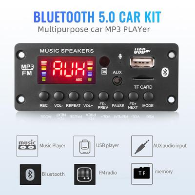 2*25 Вт Bluetooth 5.0 MP3 WMA плата декодера 5 В-20 В усилитель автомобильная аудио USB TF FM радио модуль цветной экран MP3-плеер с пультом дистанционного управления