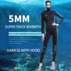 New 5MM Women One Piece Hooded ZCCO Wetsuit With Front Zipper Hood Thickened Warmth And Cold Proof Surfing Snorkeling Wetsuit
