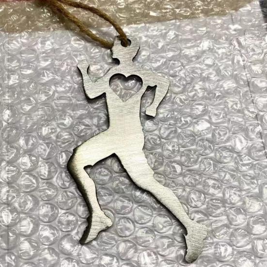 Мужчины Женщины Бегун Снеговик Висячие Украшения Полое Сердце Любви Сверхмощный Металлический Ремесло Бег Мальчик Девочка Орнамент Подвеска Подарок Любителю Спорта