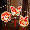Chinese Style 2025 Snake Year Portable Lantern Traditional Cartoon New Year Luminous Lantern Wooden Spring Festival Supplies