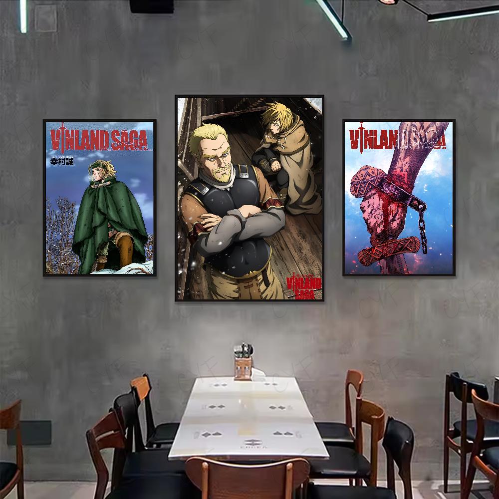 Vinland Saga Аниме Манга Плакат HD Искусство Наклейка Стена Водонепроницаемый Дом Гостиная Спальня Бар Эстетическое Украшение