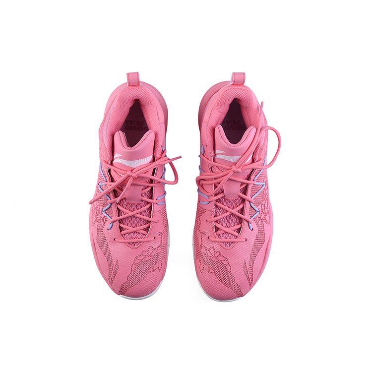 Li Ning SONIC 8 TD Team Edition Средневысокие Баскетбольные Кроссовки Мужские Розово-Белые ABPQ011-7