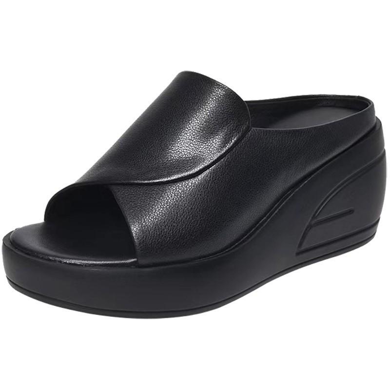 2025 Foreign Trade Summer Models Heightening Women's Sandals Korean Version Fashion Mother Soft-soled Shoes Cool Slippers Muffin Sandals Tide