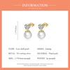 WOSTU Genuine 925 Sterling Silver Love Shell Pearl Drop Earrings for Women Plated Gold Earrings Jewelry