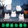 6Pcs Luminous Cartoon Cat Animal Miniatures Glow In the Dark Ornaments Fairy Garden Decoration Moss Terrarium Micro Landscape