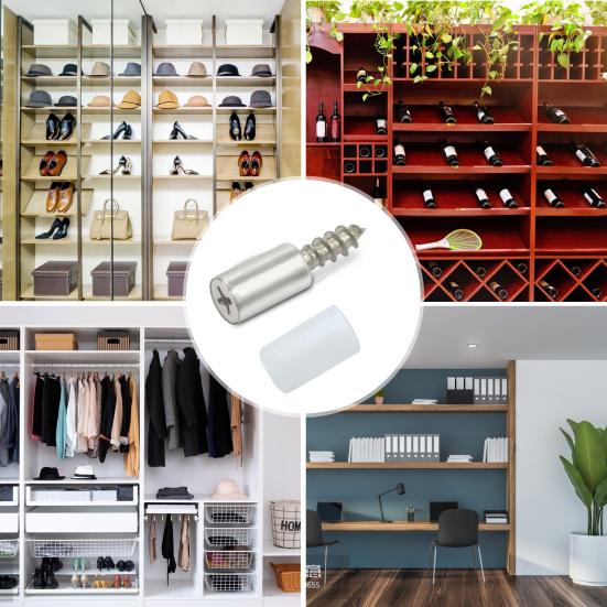 20/50/100 шт. Саморезы, опорные штифты для ламината, самосверлящие полочные штифты с нескользящей втулкой для мебели, книжного шкафа, гардероба