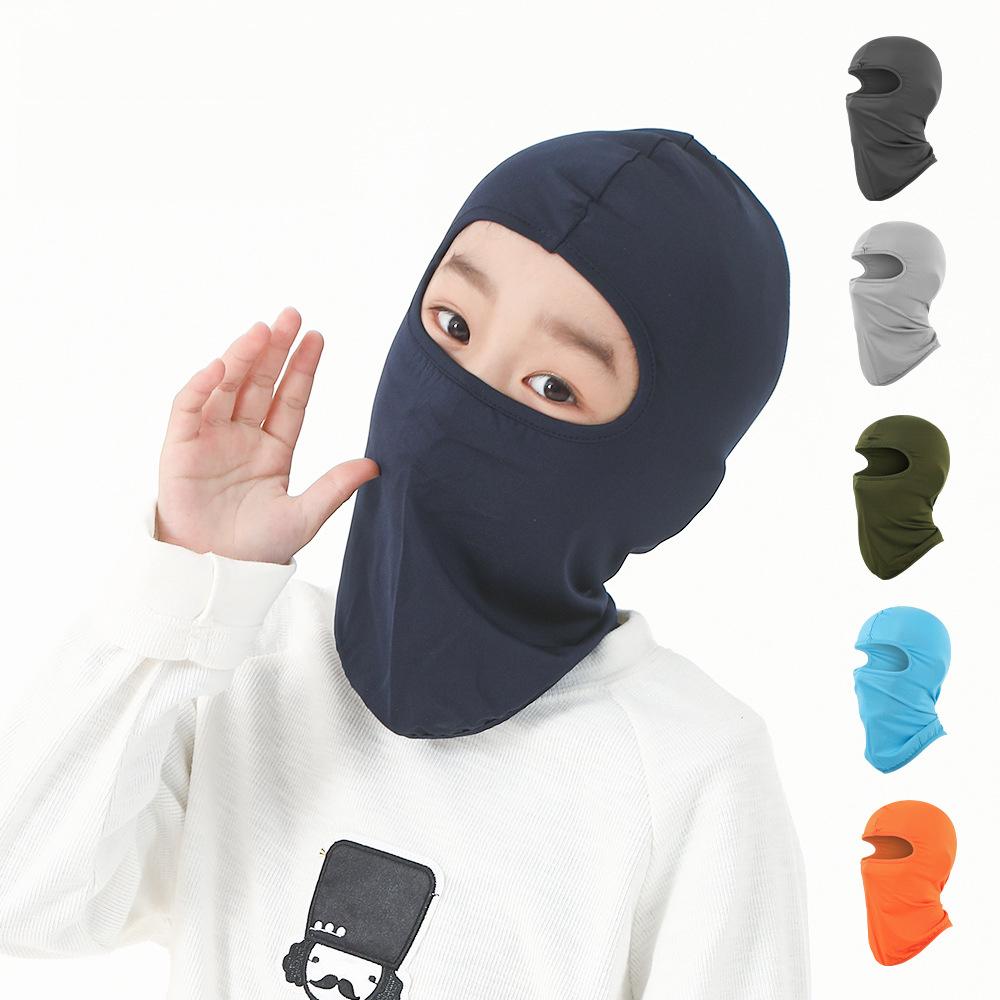 Kids Cycling Balaclava Sun Protection Mask Summer Outdoor Helmet Liner Motocross Boys Girls Breathable Quick Dry Full Face Cover