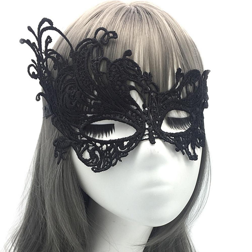 Black Lace Eye Mask Sexy Hollow Out Half Face Masquerade Mask Halloween Party Carnival Decorations Venetian Masks for Women