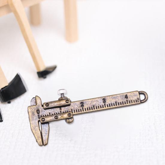 Миниатюрный подвижный штангенциркуль, реалистичная сцена исследования, мини-металлическая линейка, измерительный инструмент, модель, орнамент, игрушка, сделай сам, аксессуары для кукольного домика