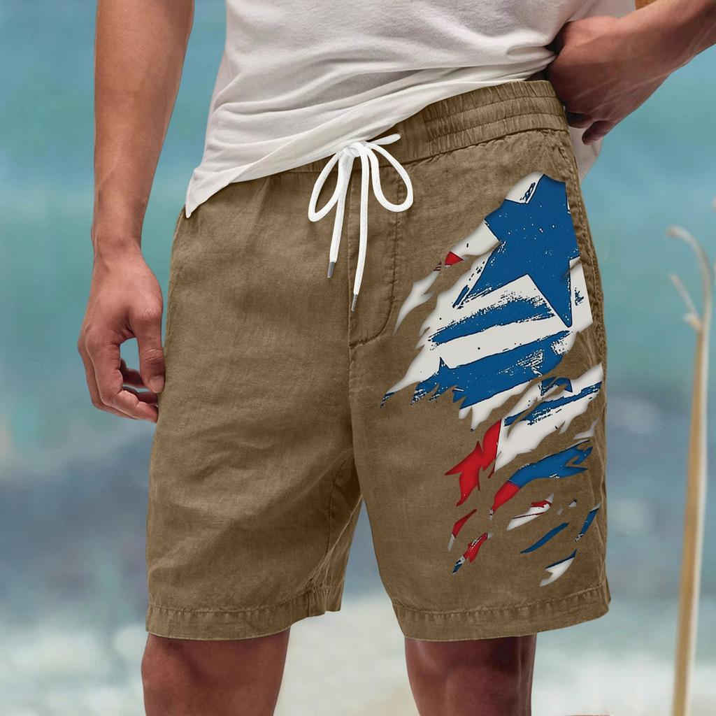 Мужские летние большие повседневные свободные спортивные брюки пляжные шорты