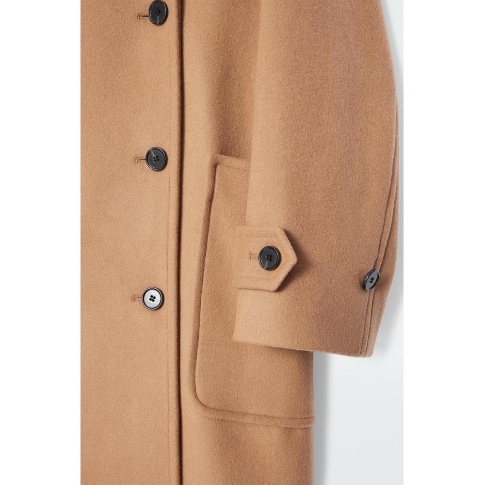 COS Японское шерстяное дафлкот с капюшоном