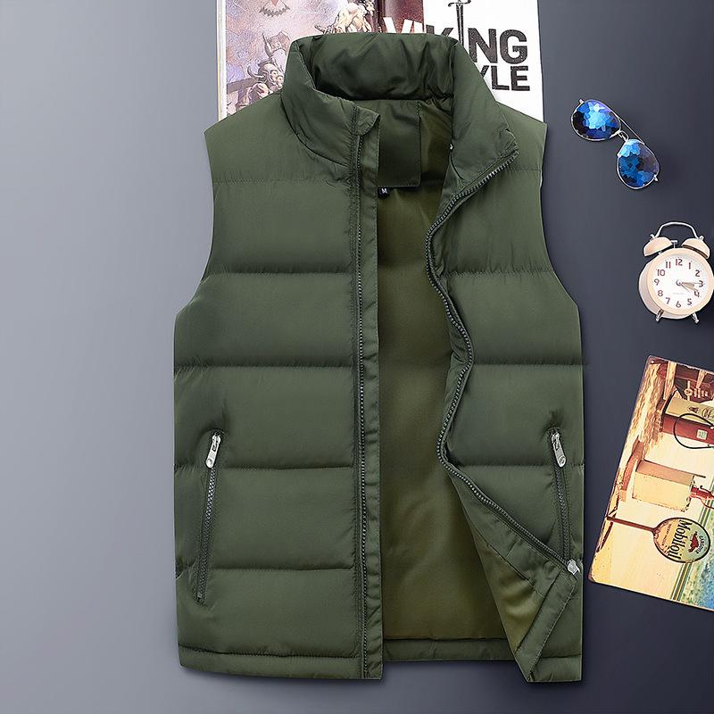 Men S Plus Size Thick Stand Collar Casual Vest Winter
