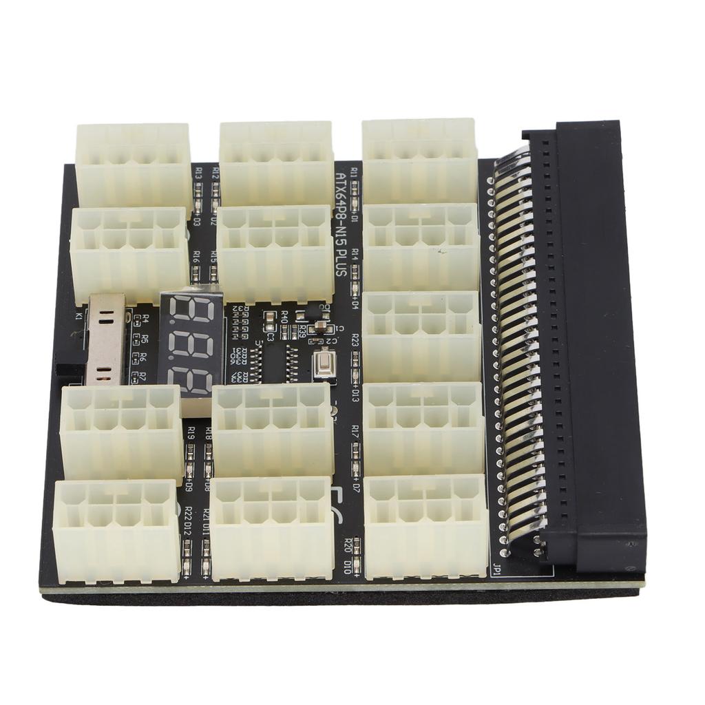 Power Supply Board Adapter 12V 6pin 8pin Power Board Converter with Voltage Temperature Display for Mining Graphics Card